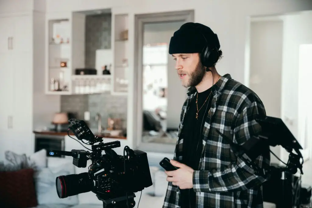 Cameraman Operating a Camera